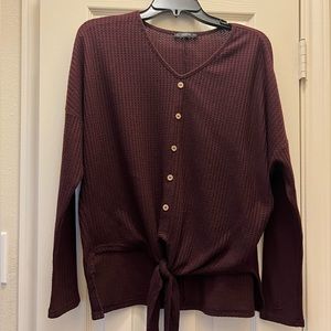 Maroon long sleeve with knot tie